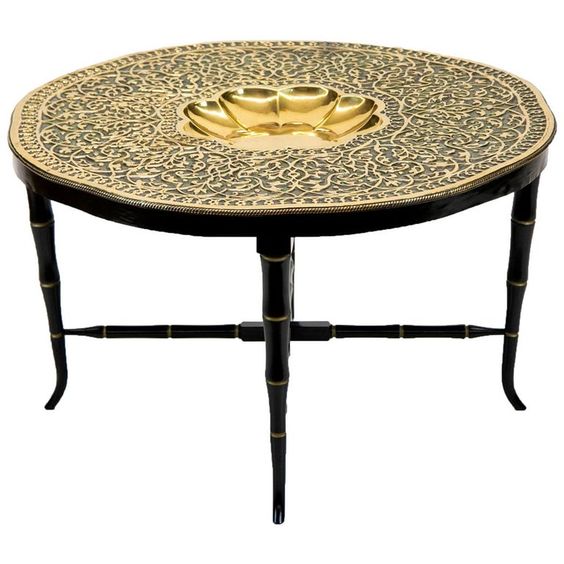 Moroccan-Inspired Handcrafted Metal Tray Table | Exotic Design