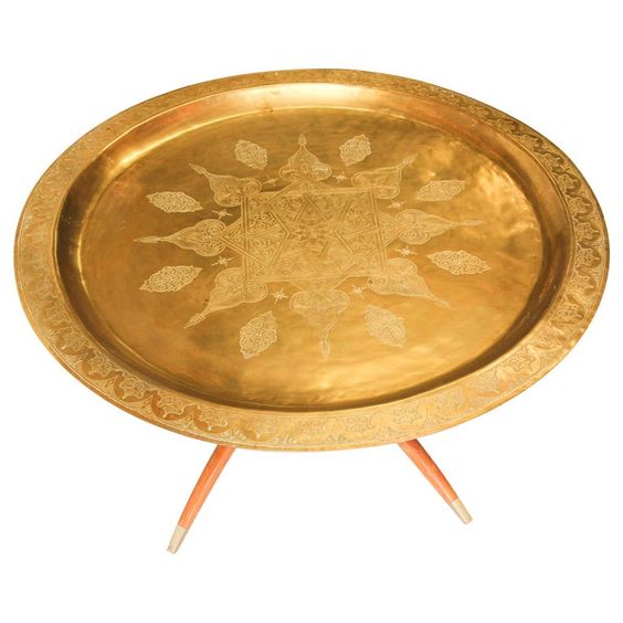 Moroccan Handcrafted Metal Tray Table - Exquisite and Durable