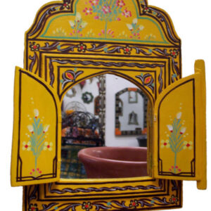 Vintage Yellow Floral Moroccan Mirror for Elegant Home Décor