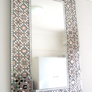 Moroccan Mosaic Tile Inlay Mirror - Handcrafted Exotic Accent