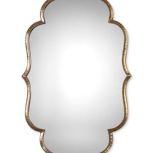Handcrafted Moroccan-Inspired Gold-Finish Mirror