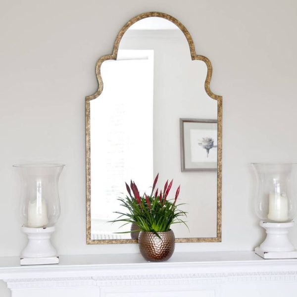 Moroccan Hammered Gold Iron Mirror - Handcrafted Elegance