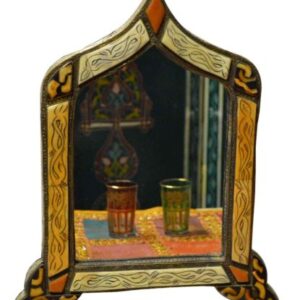 Hand-Carved Moroccan Arch Wooden Mirror