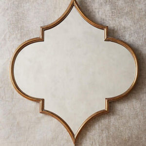 Elegant Handcrafted Moroccan Iron Mirror - Antiqued Gold Finish