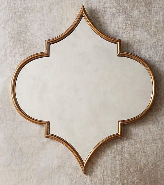 Elegant Handcrafted Moroccan Iron Mirror - Antiqued Gold Finish
