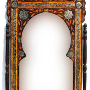 Geometric Moroccan Mirror with Hand-Painted Details