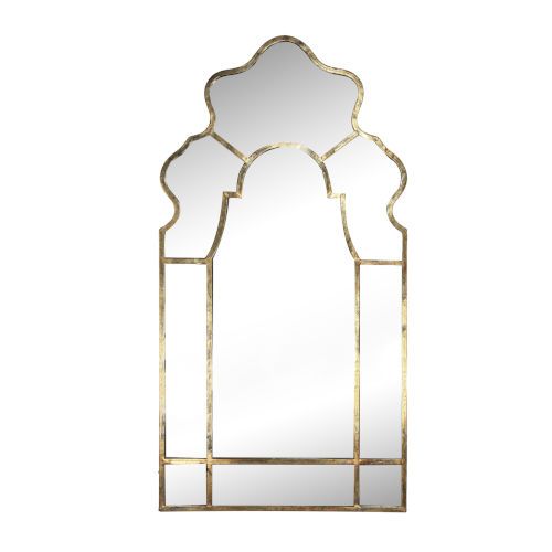 Moroccan Hammered Iron Gold Finish Mirror | Vertical or Horizontal Hanging | Custom Dimensions