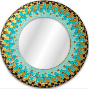 Unique Moroccan Mosaic Round Mirror - Handcrafted Artistry