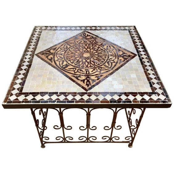 Exquisite Mosaic Table - Durable Craftsmanship & Timeless Elegance