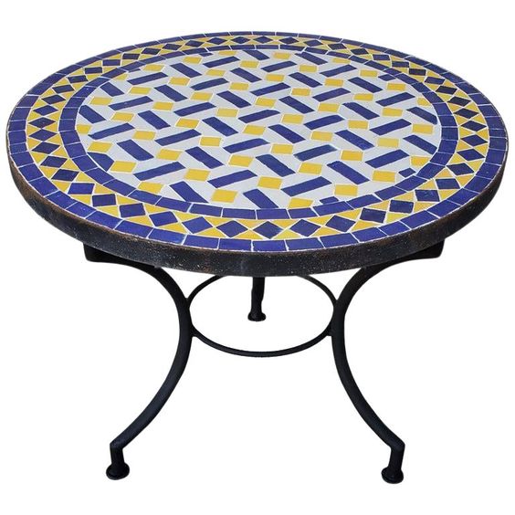 Exotic Moroccan Mosaic Table | Handcrafted Iron Base