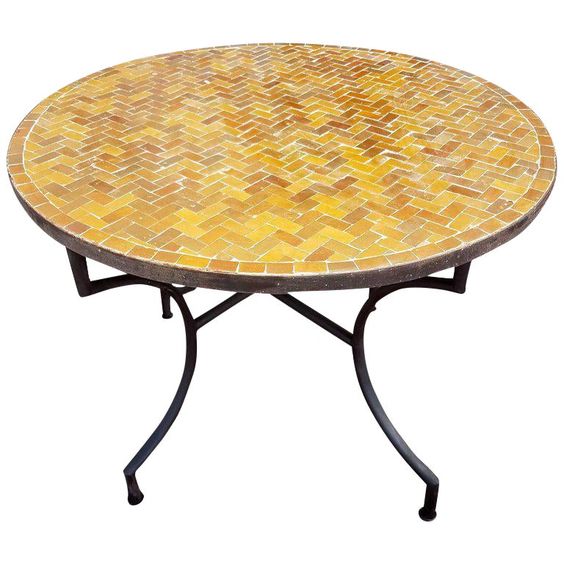 Moroccan Mosaic Dining Table | Handcrafted Iron Base