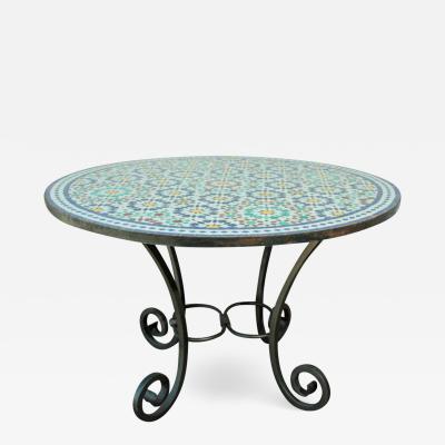 Moroccan Handmade Mosaic Table - Vibrant Colors, Zellij Craftsmanship