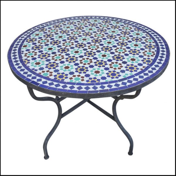 Moroccan Mosaic Table - Handmade Zellij, Clay & Ceramics