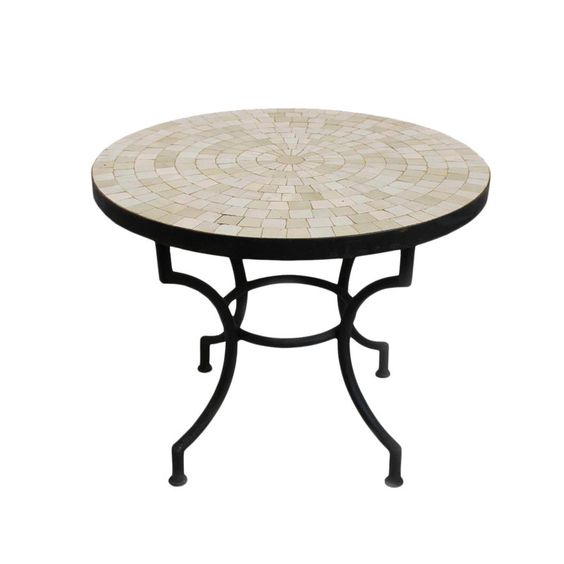 "Fez Moroccan Mosaic Table | Handcrafted Glazed Tile Concrete Dining"