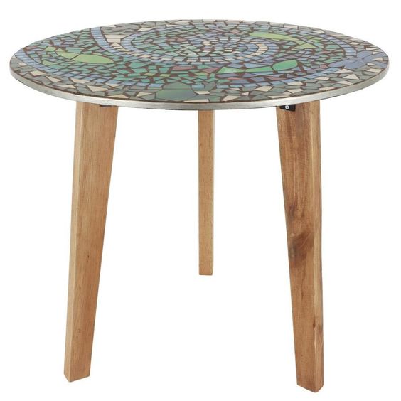 Mosaic Moroccan Table Handcrafted Zellij Clay Ceramics - Indoor Outdoor Use