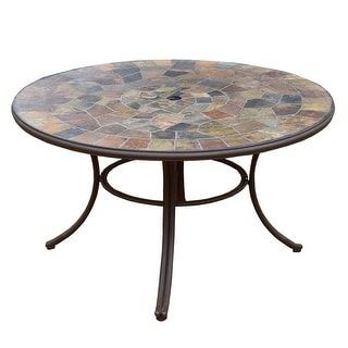 Moroccan Mosaic Bistro Side Table with Geometric Designs