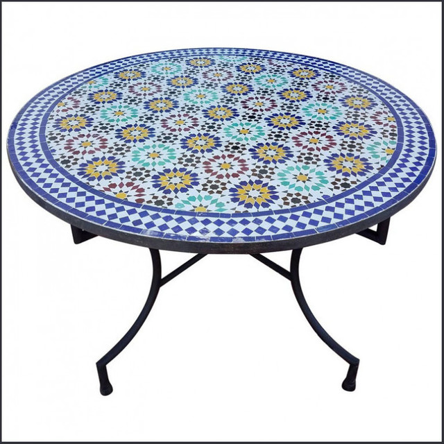 Moroccan Mosaic Table | Handmade Zellij Clay Ceramics