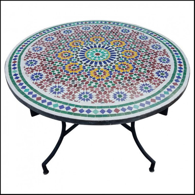 Moroccan Mosaic Table - Handcrafted Indoor/Outdoor Furniture