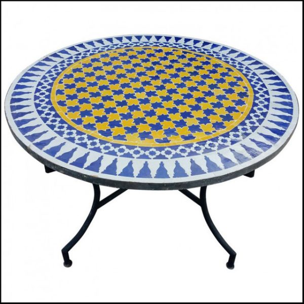 Moroccan Mosaic Table 071 - Handcrafted Zellij Table
