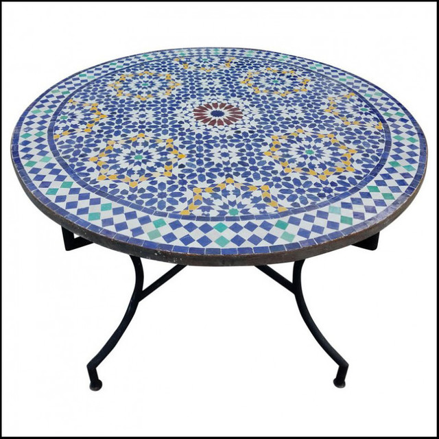 Moroccan Mosaic Table | Handmade Zellij & Clay Design