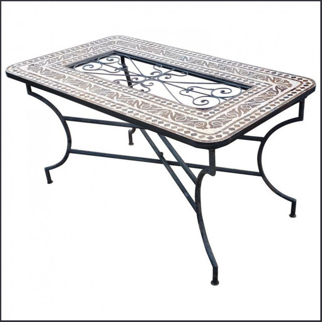 Handcrafted Moroccan Mosaic Bistro Table with Iron Base