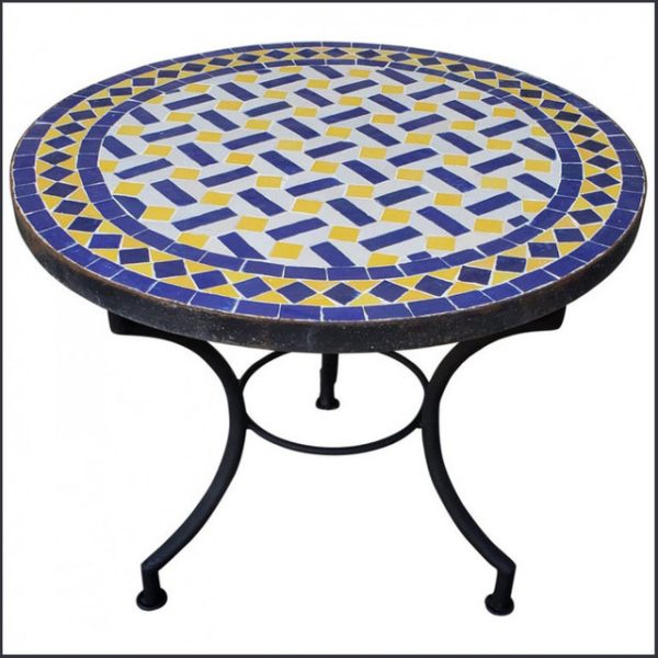 Mosaic Table 082 - Handcrafted Moroccan Mosaic Table for Indoor/Outdoor Use