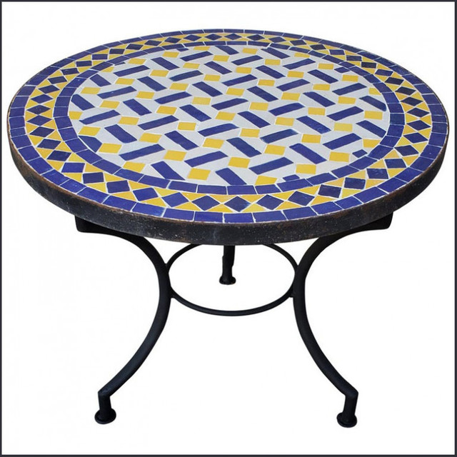 Mosaic Table 082 - Handcrafted Moroccan Mosaic Table for Indoor/Outdoor Use