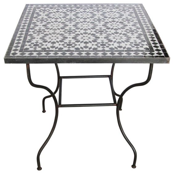Moroccan Mosaic Bistro Table | Handcrafted Iron Base Home & Garden Décor