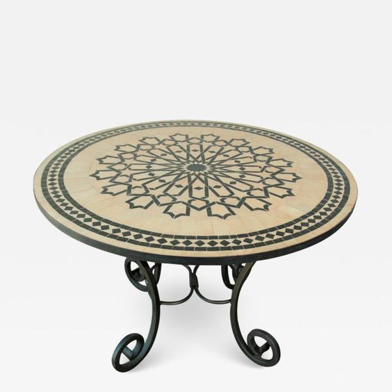 Mosaic Bistro Table - Handmade Moroccan Geometric Design