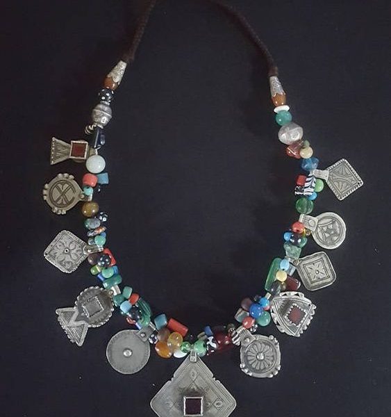 Moroccan Tuareg Berber Geometric Necklace - Handcrafted Artistry Combining Heritage and Elegance