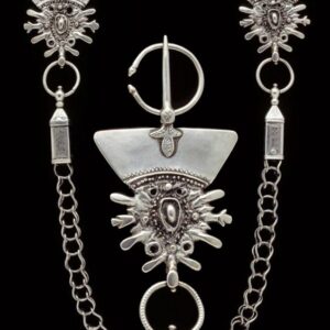 Moroccan Berber Geometric Necklace - Handcrafted Statement Jewelry