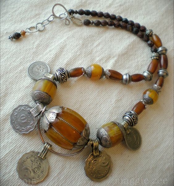 Moroccan Tuareg Geometric Necklace - Handmade Berber Jewelry