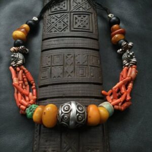 Exquisite Moroccan Berber Necklace with Tuareg Geometric Designs