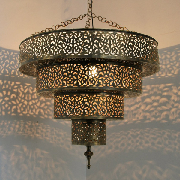 Copper Gradual Shaped Moroccan Pendant Lamp - Vintage Charm