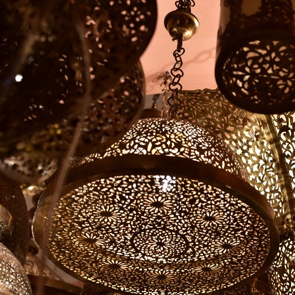 Moroccan Copper Half-circle Handmade Pendant Lamp - Vintage Charm and Durability