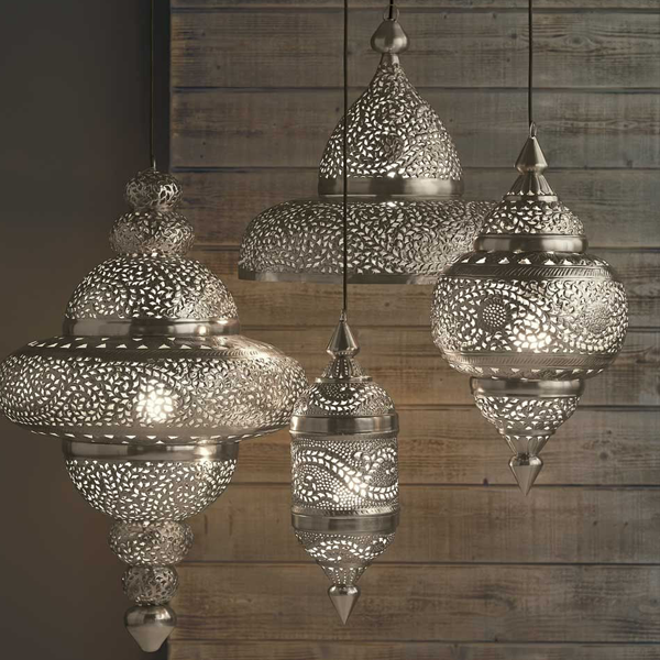 Handcrafted Grey Moroccan Pendant Lamp