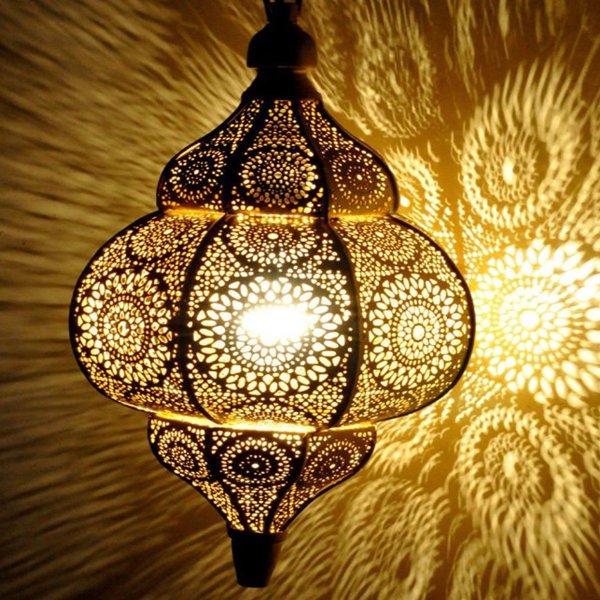 Copper Moroccan Handmade Pendant Lamp - Vintage Charm for Indoor/Outdoor Décor.