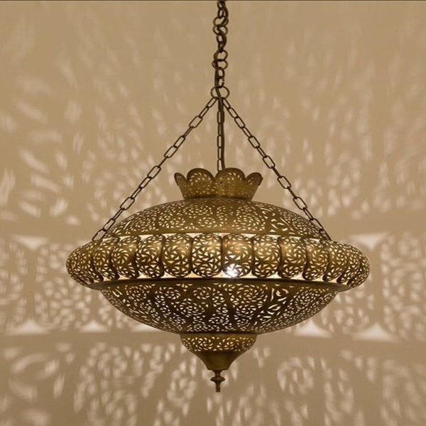 Copper Metal Moroccan Pendant Lamp - Handmade Vintage Lighting