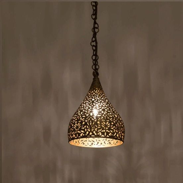 Half Circle Moroccan Pendant Lamp 070 - Handcrafted Vintage Charm