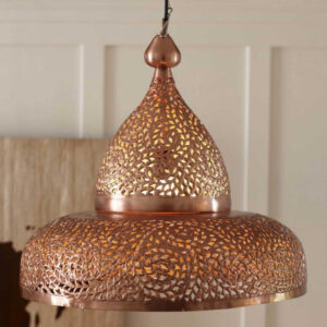 Rose Gold Handcrafted Moroccan Pendant Lamp