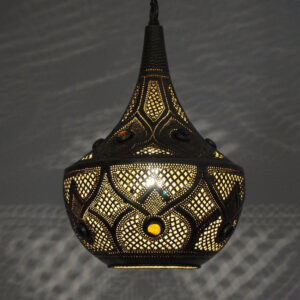 Dark Brass Handcrafted Moroccan Pendant Lamp - Vintage Elegance for Indoor & Outdoor Settings