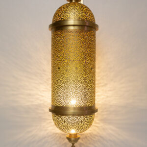 "Handcrafted Cylinder Metal Moroccan Pendant Lamp"