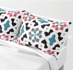 Moroccan Mosaic Pattern Handmade Pillow - Vibrant Colors