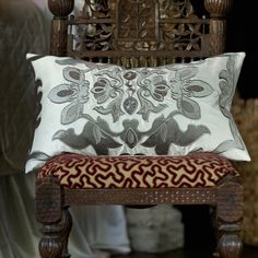 Handmade Silver & White Moroccan Cactus Silk Pillows