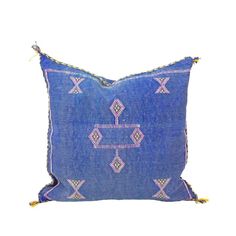 Handmade Moroccan Cactus Silk Pillow - Vibrant Colors & Traditional Weaving