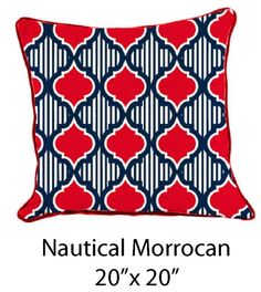 Handmade Red & Blue Moroccan Throw Pillows with Unique Lattice Design