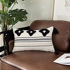 Handwoven Moroccan Black and White Pillows