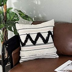 Black & White Zigzag Morrocan Throw Pillows - Handmade Berber Artisans