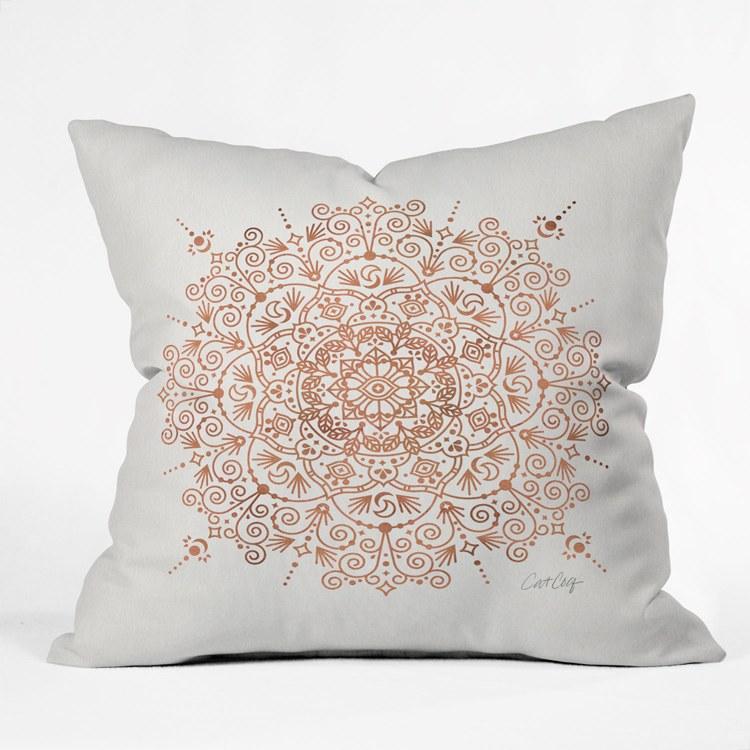 Pink Flower Mandala Handmade Moroccan Throw Pillow