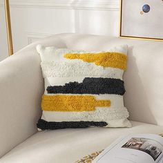 Moroccan Handwoven Black & Yellow Pillows